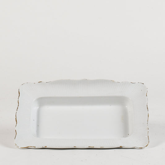 piatto rettangolare in ceramica con bordino oro rovinato