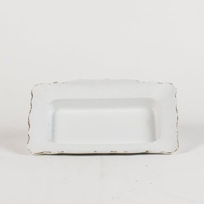piatto rettangolare in ceramica con bordino oro rovinato