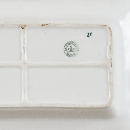 piatto rettangolare in ceramica con bordino oro rovinato