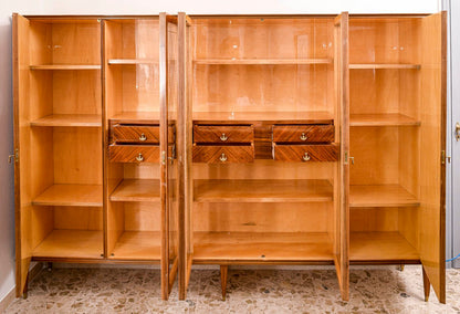 LIBRERIA  DA STUDIO, INTARSIATA A ROMBO, STILE PAOLO BUFFA  ITALIA 1950-60