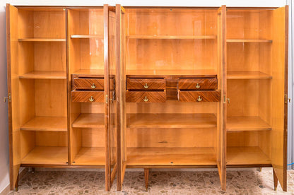 LIBRERIA  DA STUDIO, INTARSIATA A ROMBO, STILE PAOLO BUFFA  ITALIA 1950-60