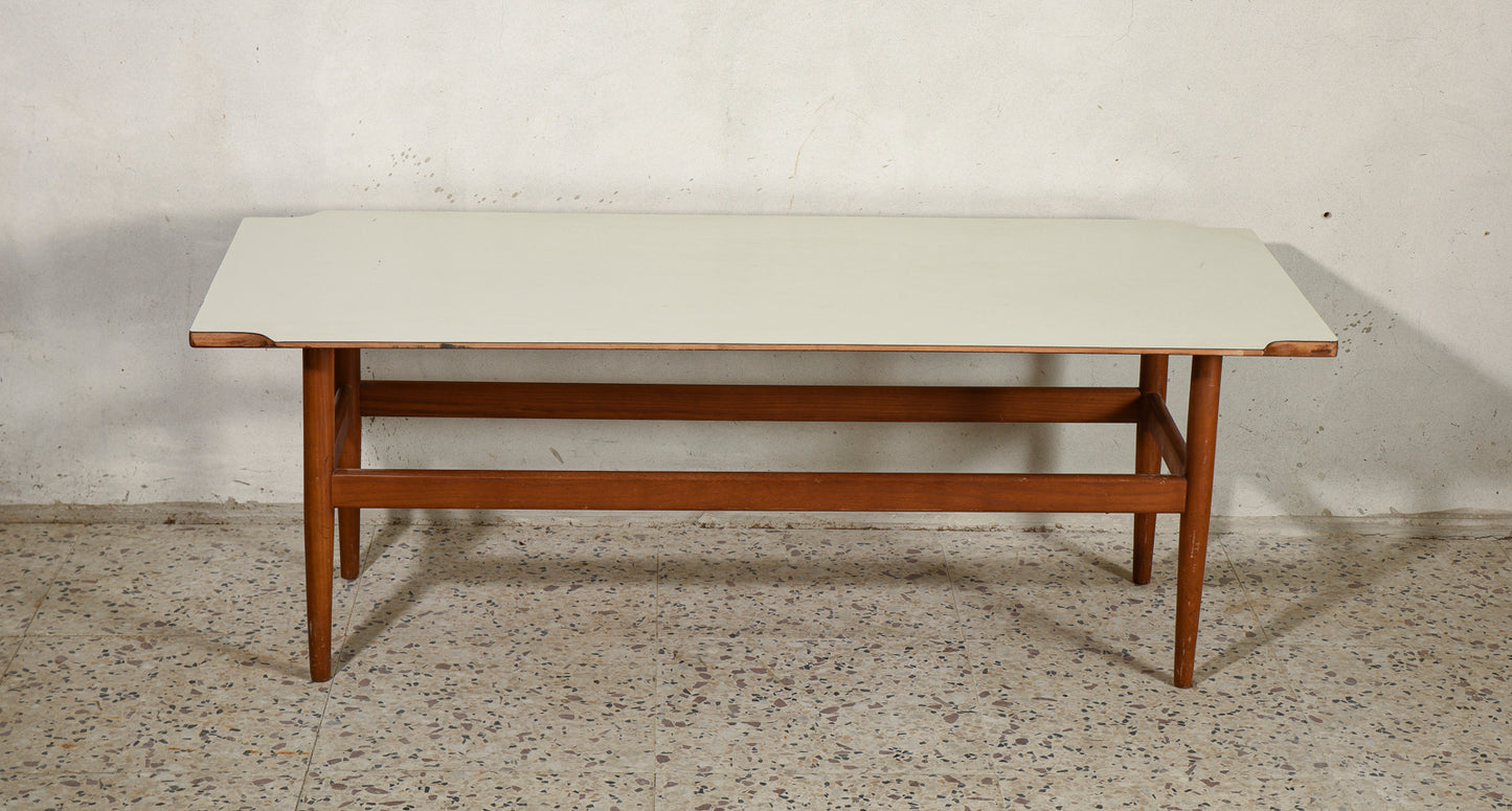 Tavolino da salotto basso bianco vintage Italia 1960