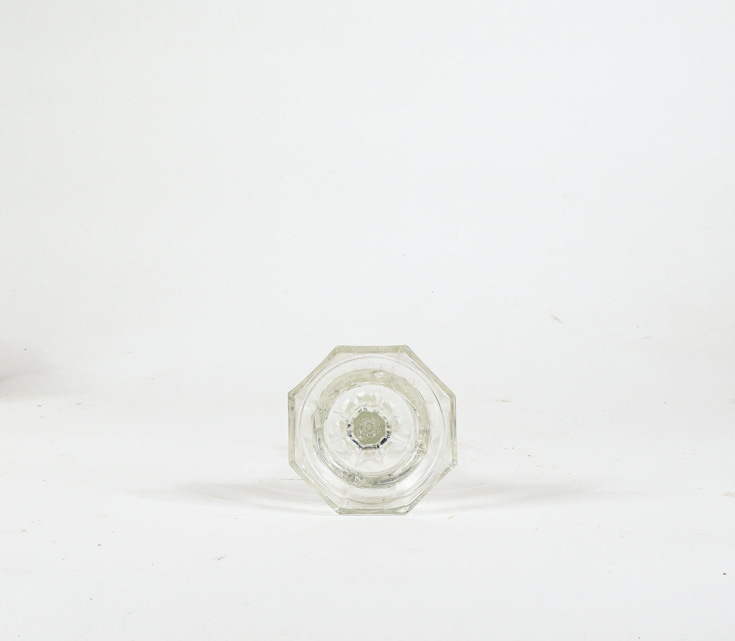 Porta candele in vetro inciso molato Italia 1980
