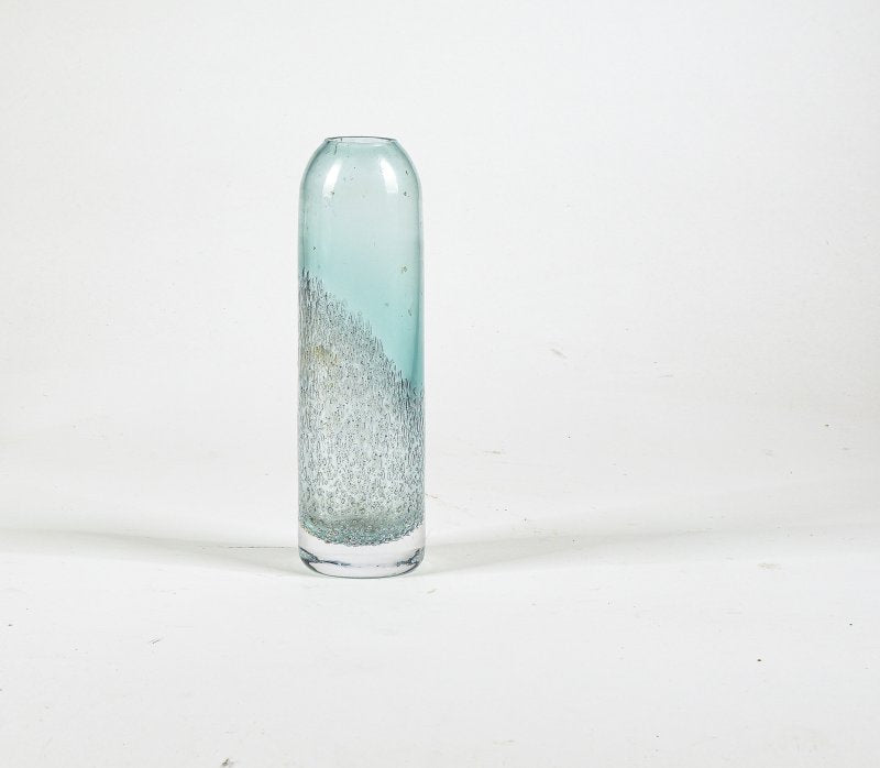 Vaso Art Deco in vetro di Murano soffiato verde, Italia, anni 20