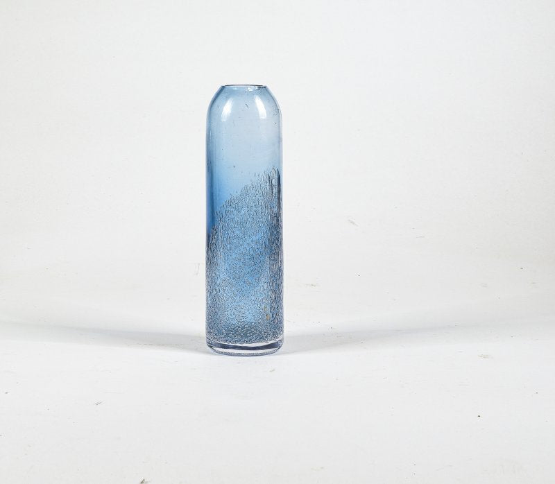 Vaso Art Deco in vetro di Murano soffiato blu, Italia, anni '20