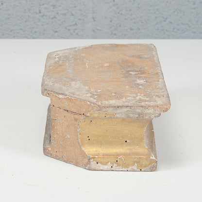 Base mensola dorata foglia oro scantonata XVIII secolo