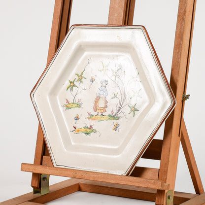 piatto esagonali in ceramica con farfalline dolci