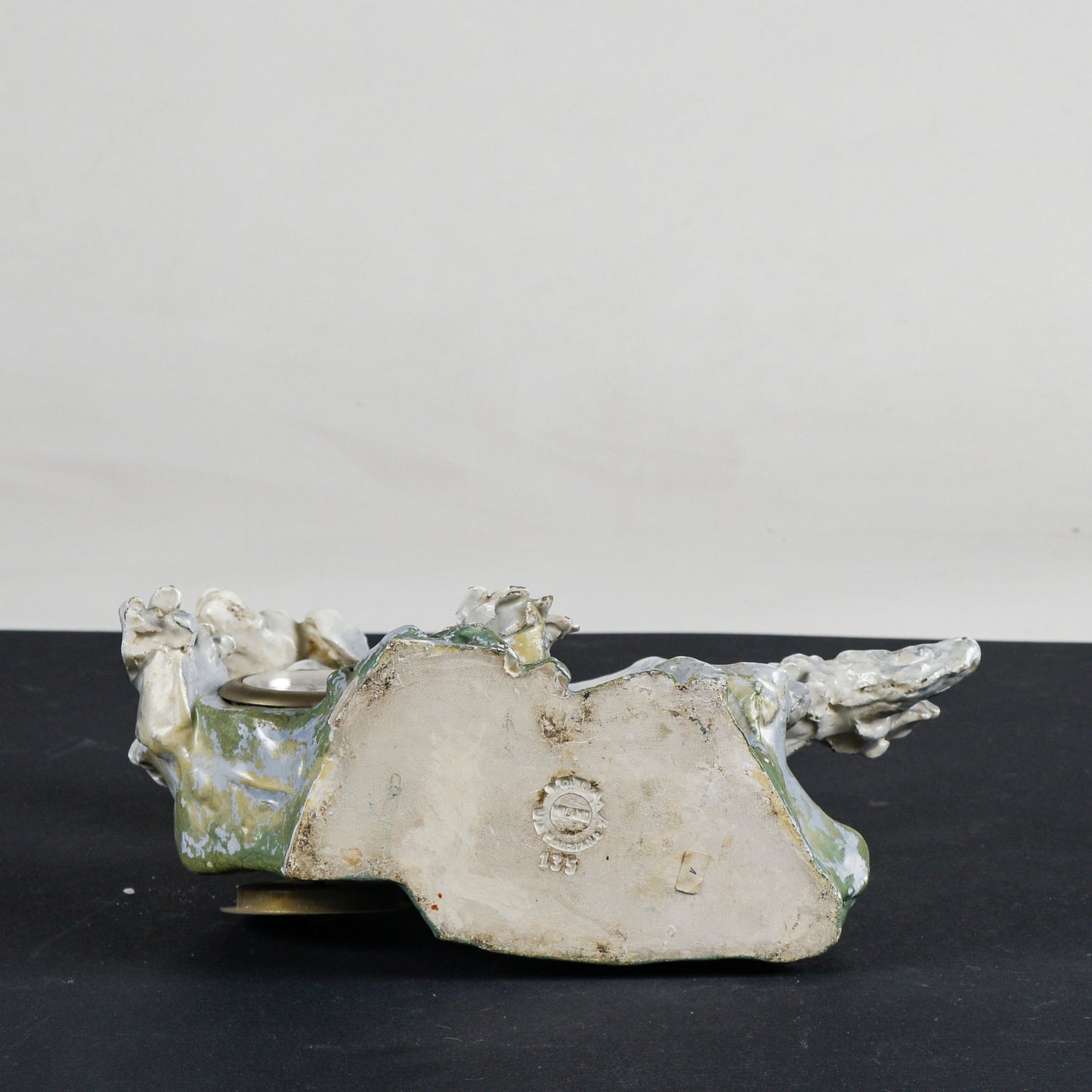 Statua cane in ceramica  art decò  con orologio Italia primo 1900