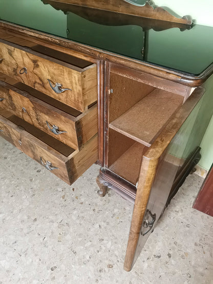 Credenza stile chippendale con specchio Italia 1940