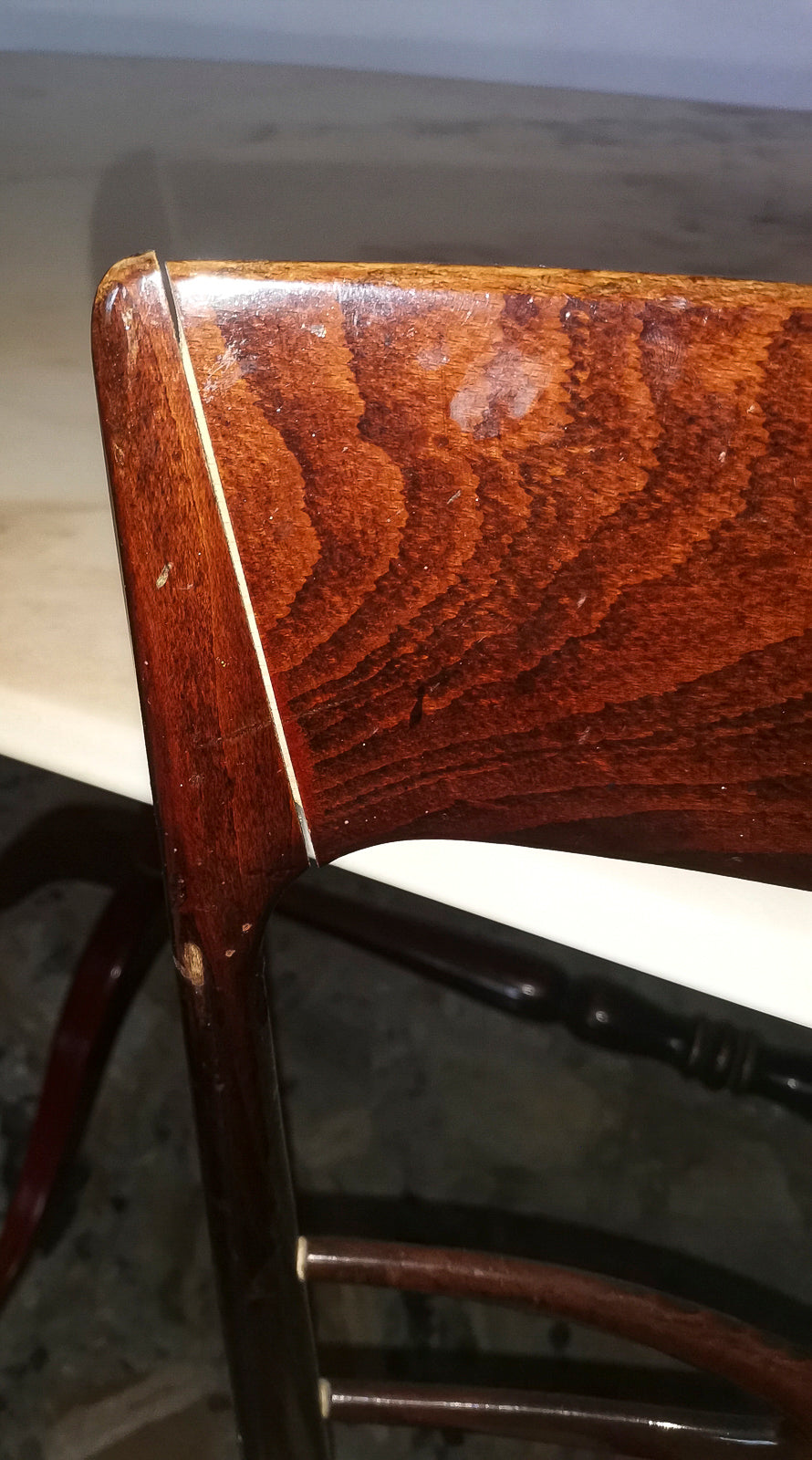 set 6 sedie sedia tessuto bianco panna rosso bordeau legno vintage ben tenute  1960