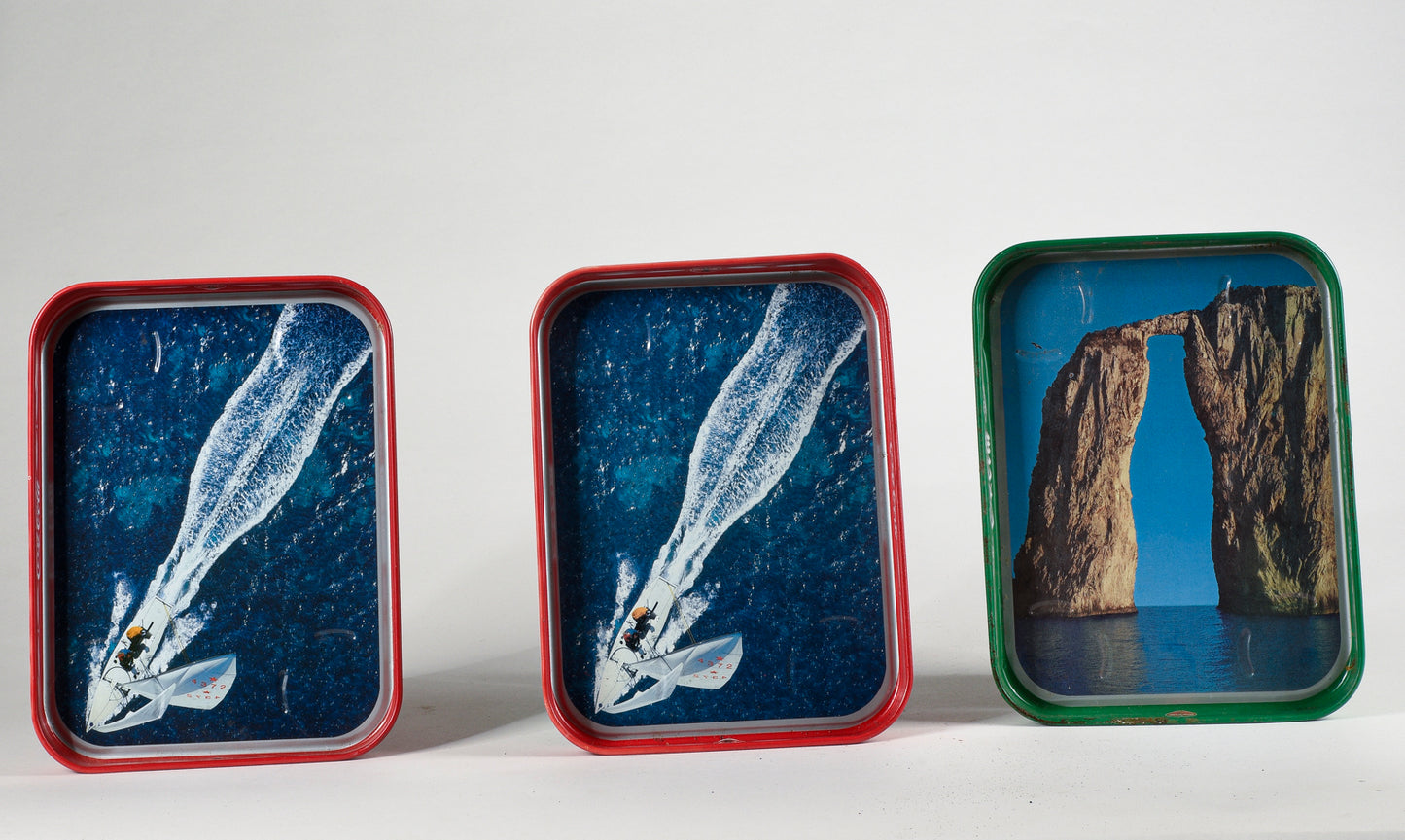 Set vassoi metallici  pubblicitari Italia 1960