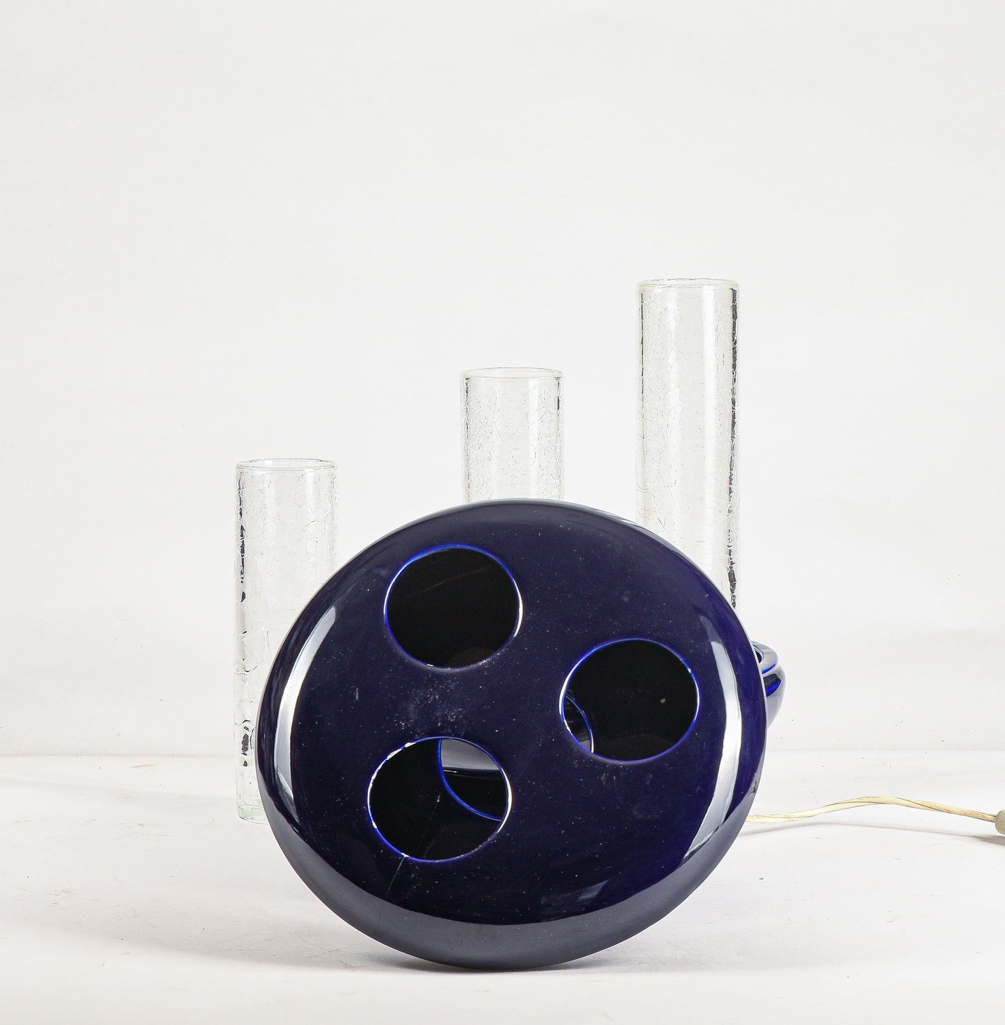 Lampada futurista  in ceramica e vetro  Italia 1970