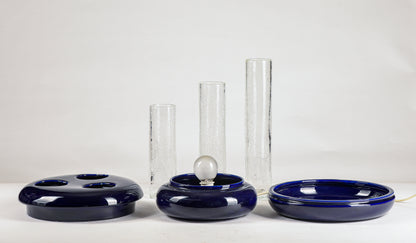 Lampada futurista  in ceramica e vetro  Italia 1970