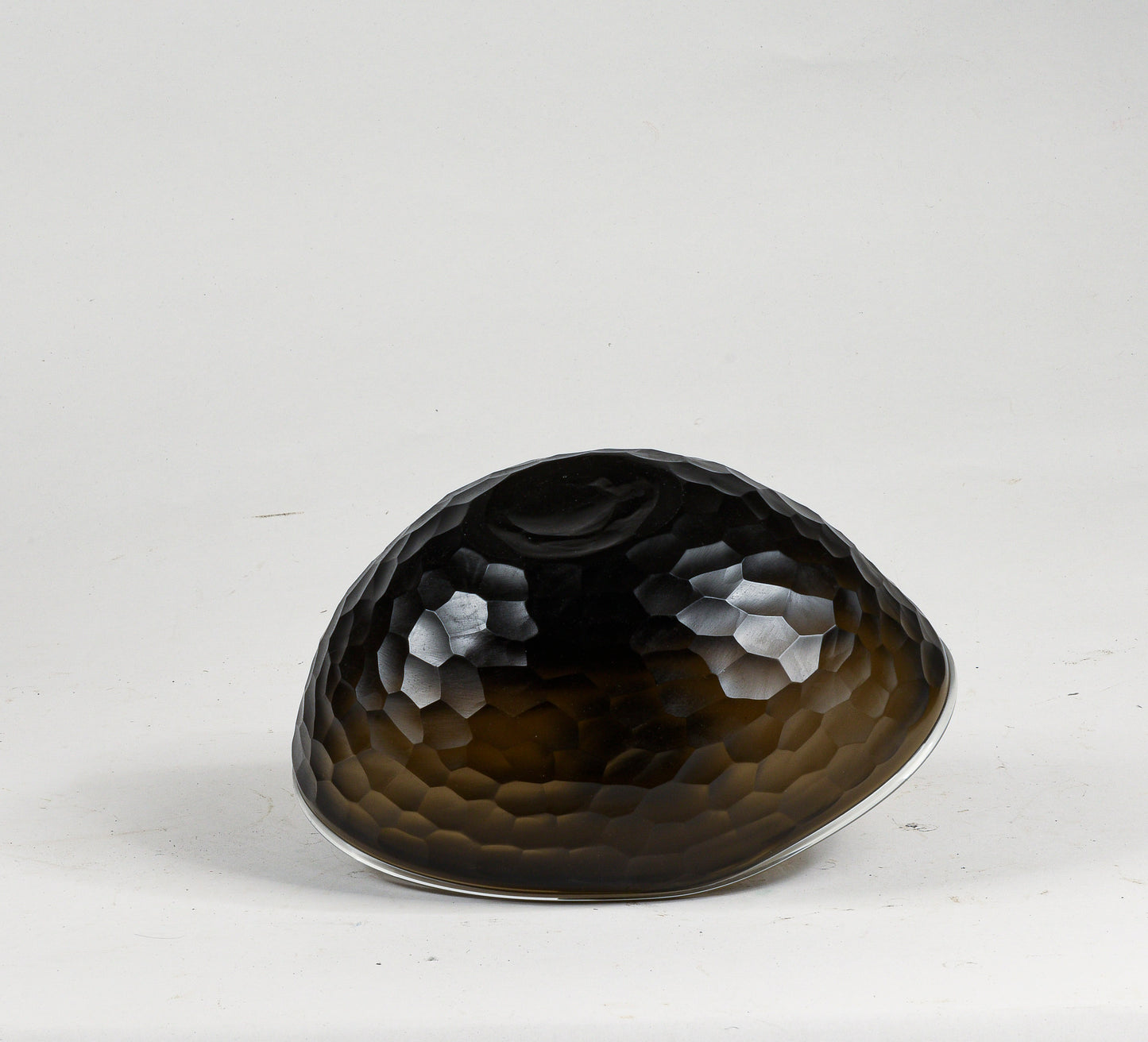 Vaso ciotola nero in vetro murano smerigliato ad alveare Murano design 1960