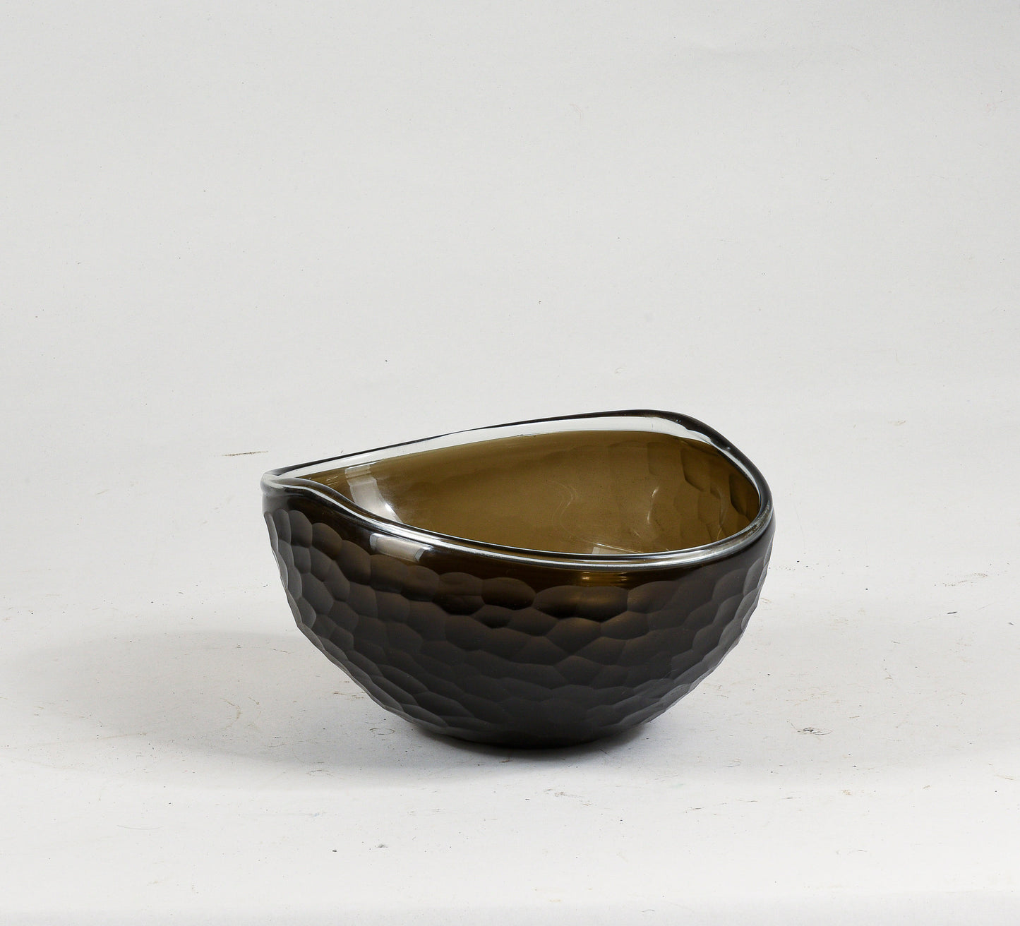 Vaso ciotola nero in vetro murano smerigliato ad alveare Murano design 1960