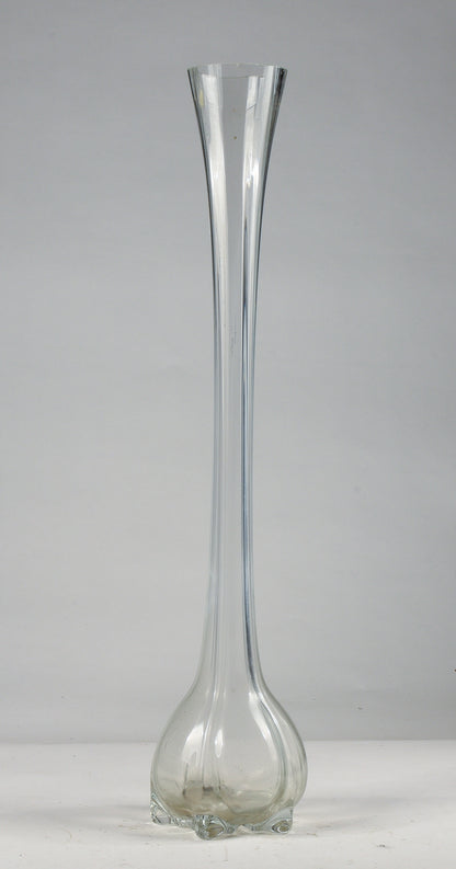 Vaso alto 70 cm  vetro smussato e cilindrico con logo Lazzar e c Vetrelco Italia 1960