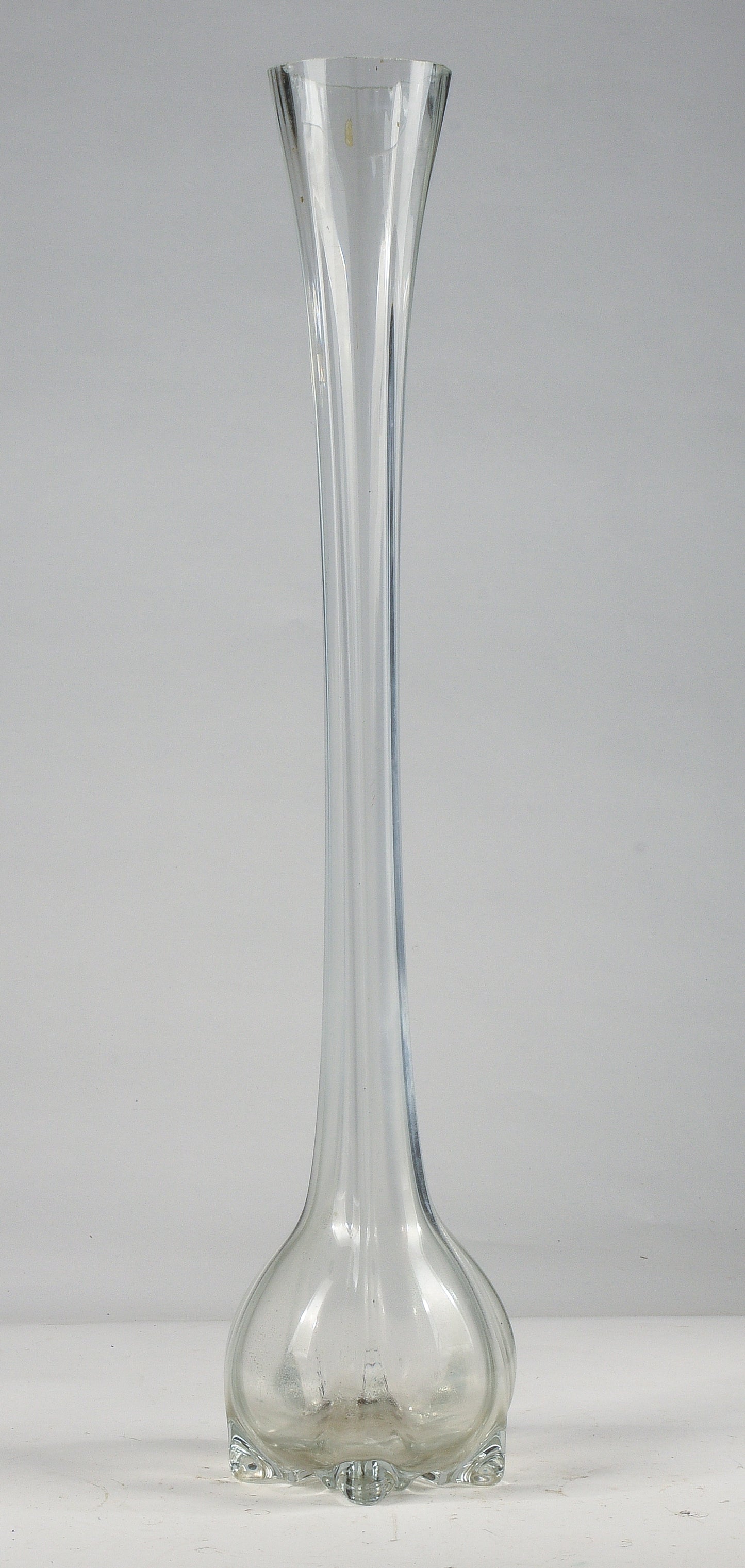 Vaso alto 70 cm  vetro smussato e cilindrico con logo Lazzar e c Vetrelco Italia 1960