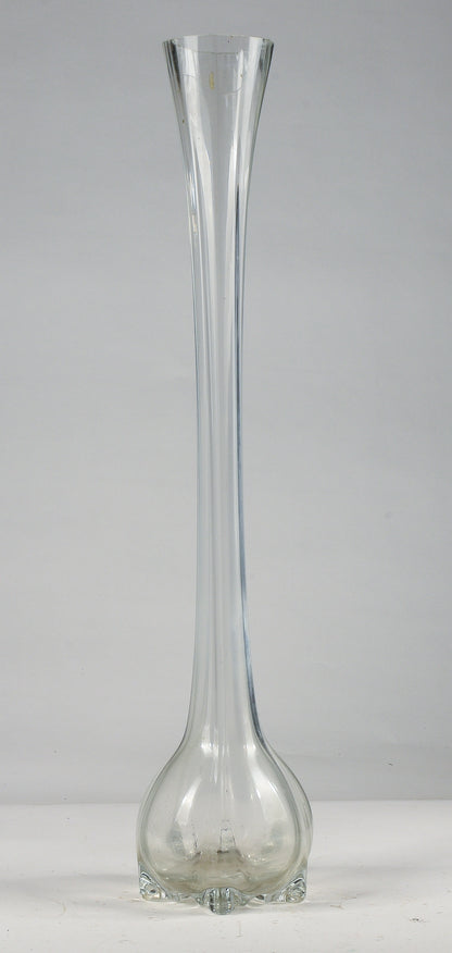 Vaso alto 70 cm  vetro smussato e cilindrico con logo Lazzar e c Vetrelco Italia 1960