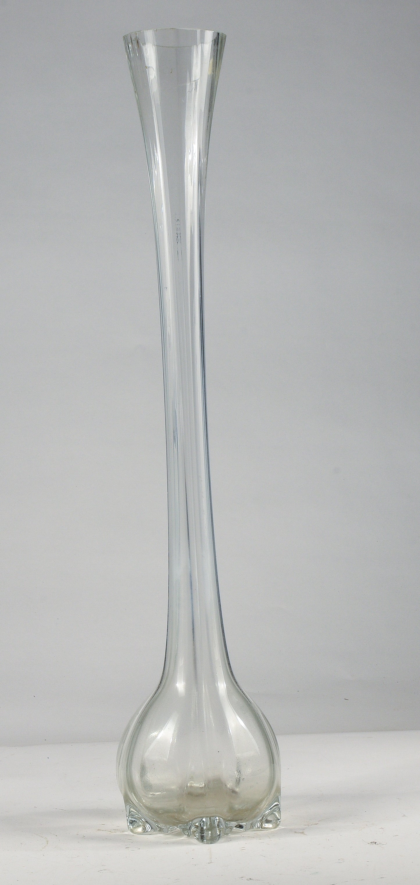 Vaso alto 70 cm  vetro smussato e cilindrico con logo Lazzar e c Vetrelco Italia 1960