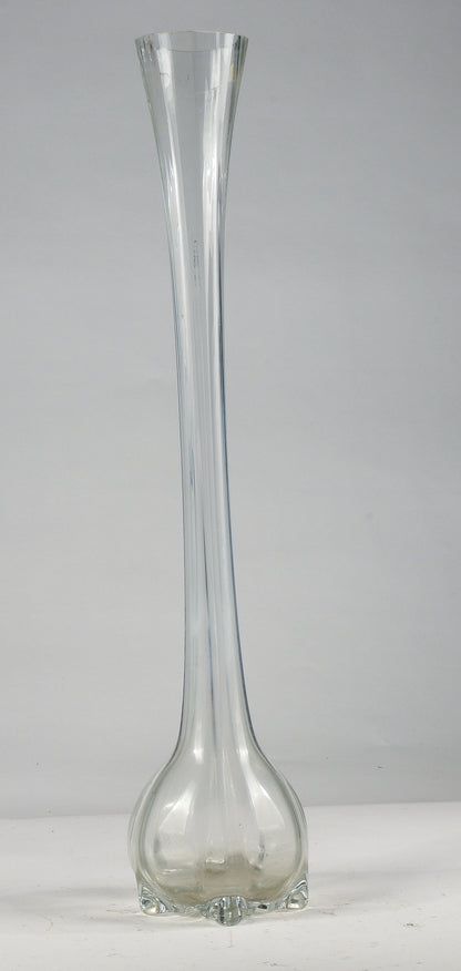 Vaso alto 70 cm  vetro smussato e cilindrico con logo Lazzar e c Vetrelco Italia 1960