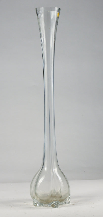 Vaso alto 70 cm  vetro smussato e cilindrico con logo Lazzar e c Vetrelco Italia 1960