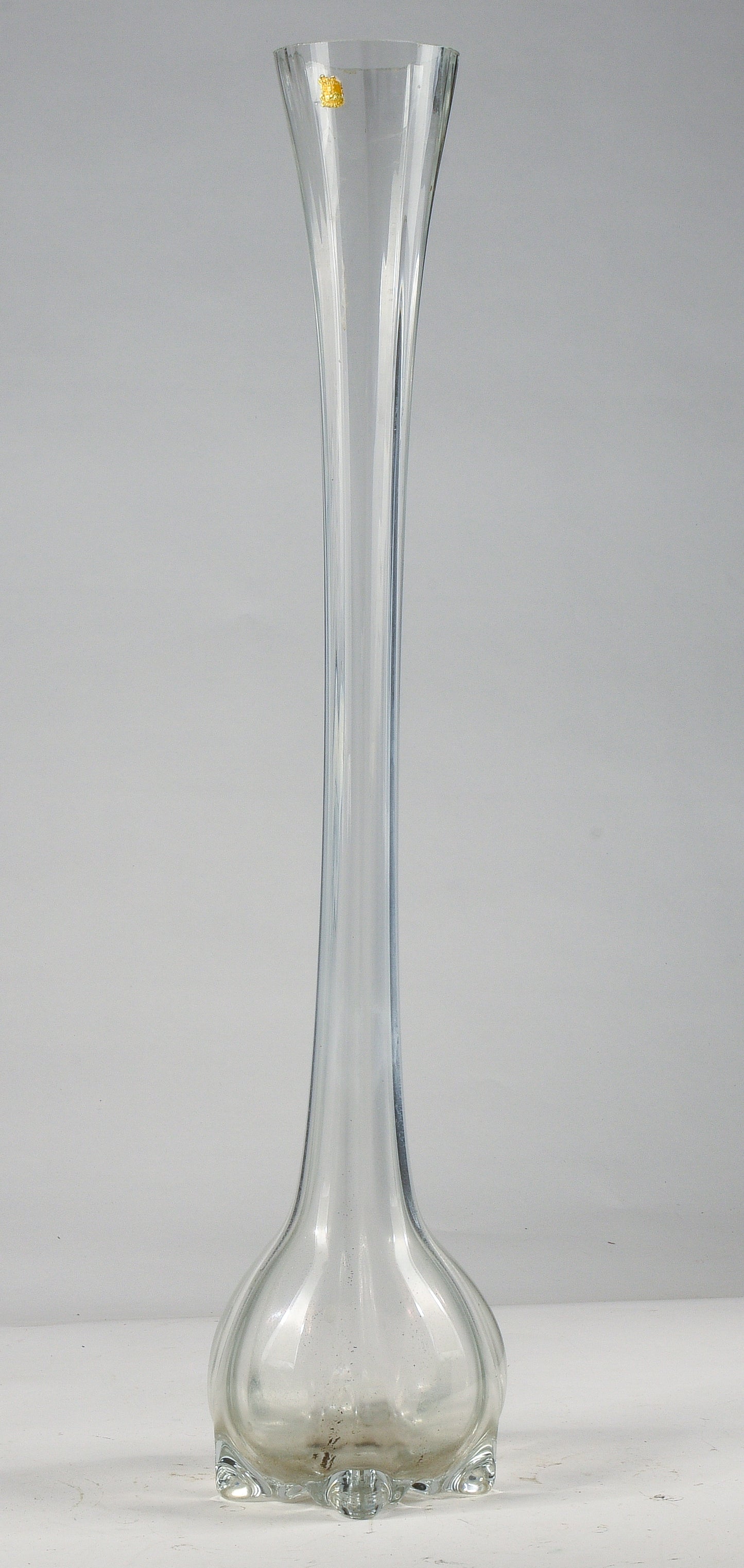 Vaso alto 70 cm  vetro smussato e cilindrico con logo Lazzar e c Vetrelco Italia 1960