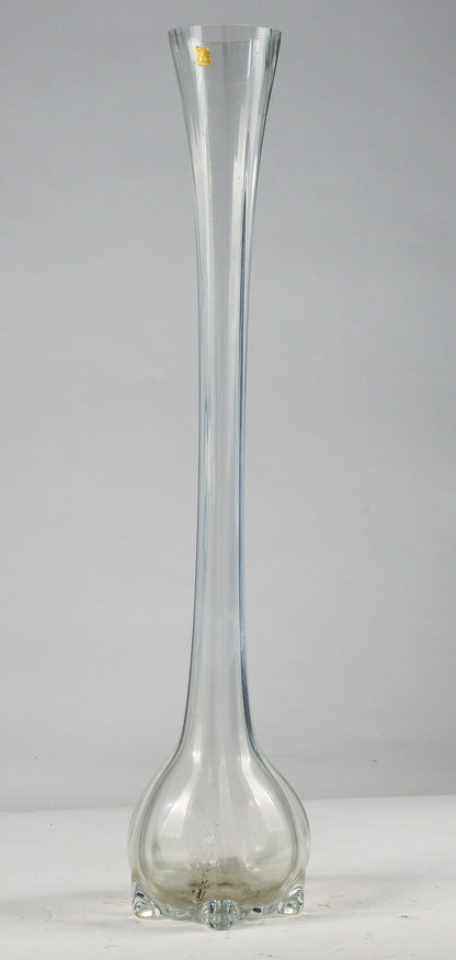 Vaso alto 70 cm  vetro smussato e cilindrico con logo Lazzar e c Vetrelco Italia 1960