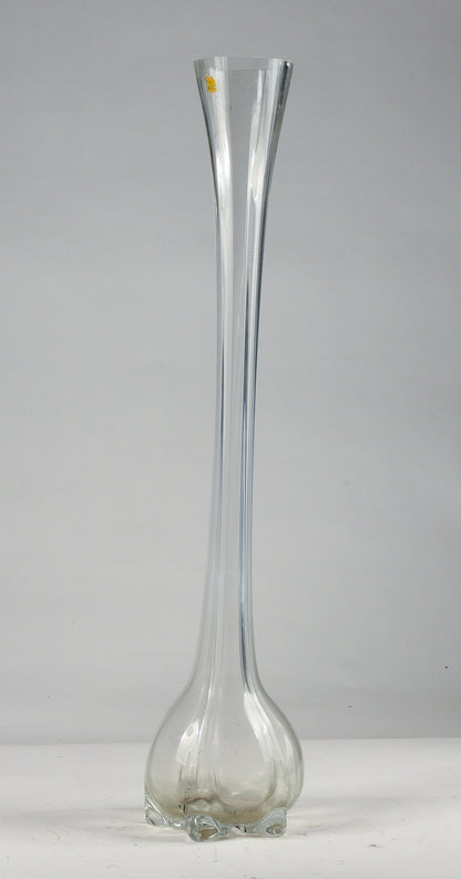 Vaso alto 70 cm  vetro smussato e cilindrico con logo Lazzar e c Vetrelco Italia 1960