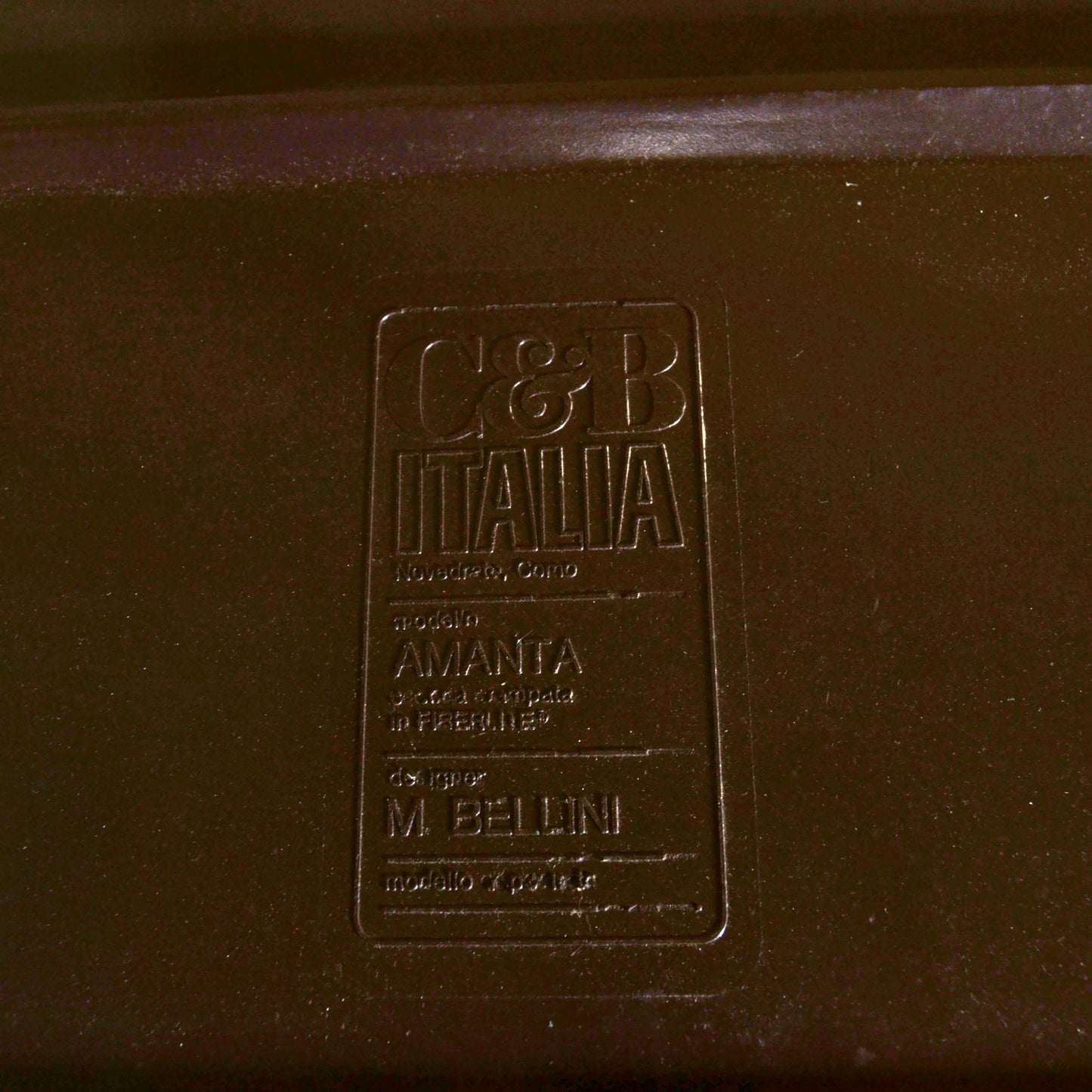 Poltrona Lounge Amanta Di Mario Bellini X CeB Italia In Velluto A Coste Beige E Scocca In Fibra Di Vetro Anni 70