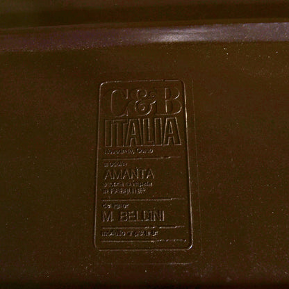 Poltrona Lounge Amanta Di Mario Bellini X CeB Italia In Velluto A Coste Beige E Scocca In Fibra Di Vetro Anni 70