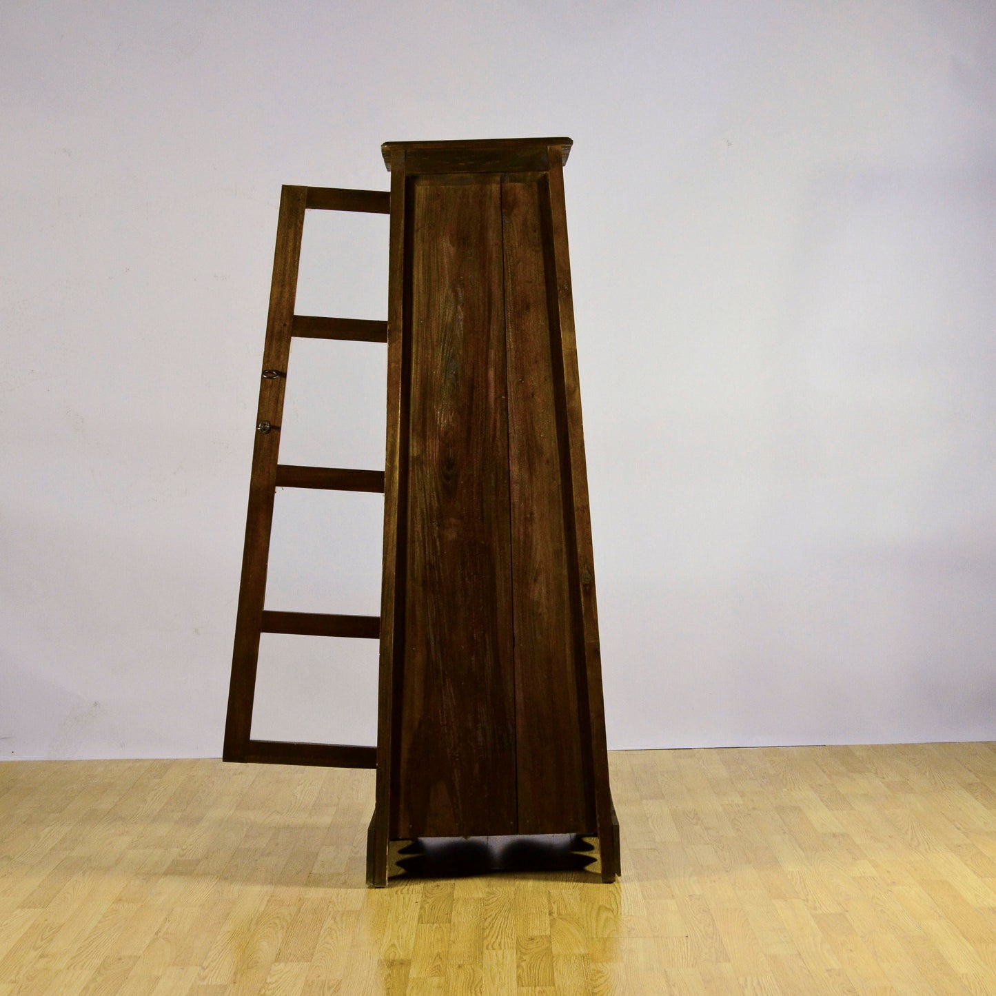 Vetrina A Piramide In Teak A Quattro Ripiani Primi Del 900
