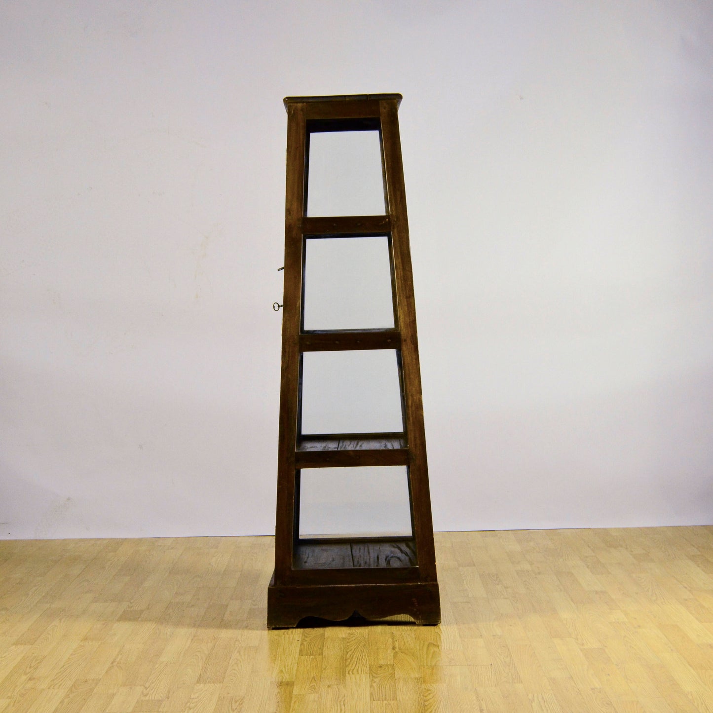 Vetrina A Piramide In Teak A Quattro Ripiani Primi Del 900
