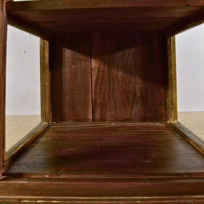 Vetrina A Piramide In Teak A Quattro Ripiani Primi Del 900