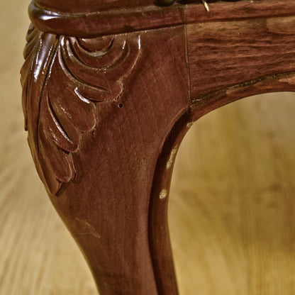 Coppia Di Poltrone Capitone In Legno Intagliato E Velluto Stile Luigi Filippo Fine 800