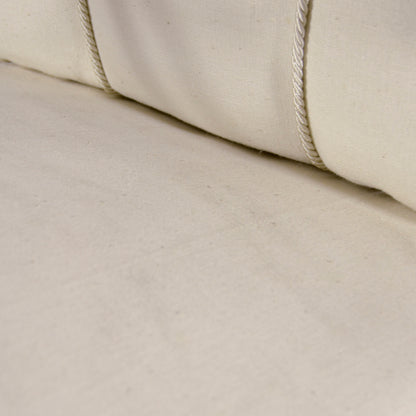 Coppia Poltrona Art Deco Con Braccioli Ricurvi E Imbottite Tessuto Bianco Anni 30