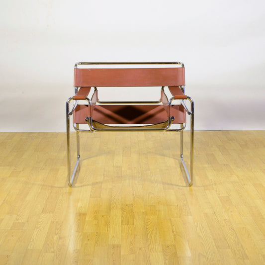Poltrona Wassily Modell B3 Pelle Cognac M. Breuer X Knoll Anni 40
