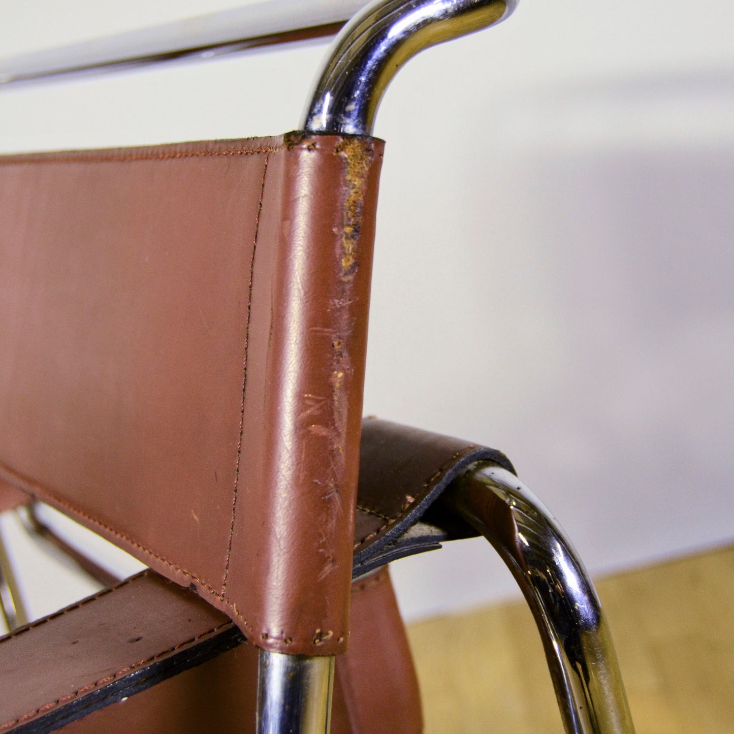Poltrona Wassily Modell B3 Pelle Cognac M. Breuer X Knoll Anni 40