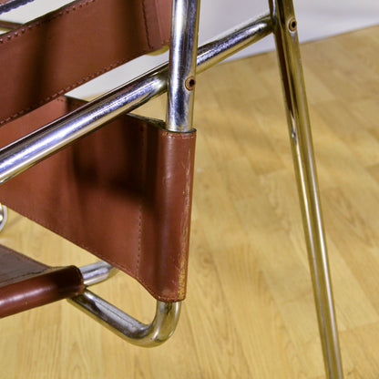 Poltrona Wassily Modell B3 Pelle Cognac M. Breuer X Knoll Anni 40