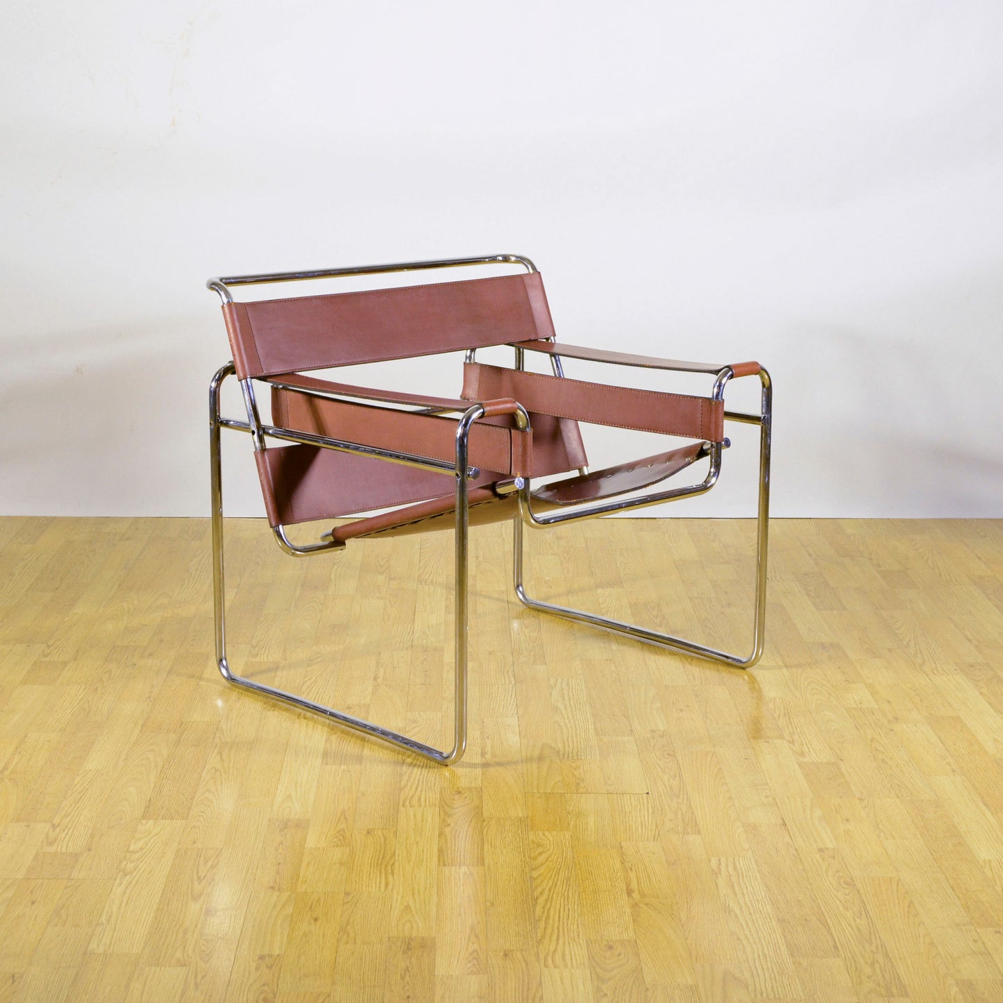 Poltrona Wassily Modell B3 Pelle Cognac M. Breuer X Knoll Anni 40