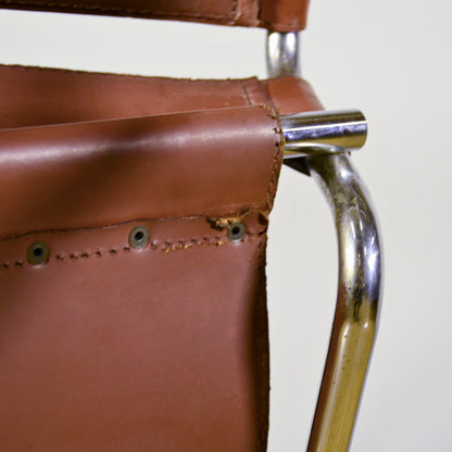 Poltrona Wassily Modell B3 Pelle Cognac M. Breuer X Knoll Anni 40