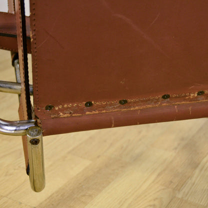 Poltrona Wassily Modell B3 Pelle Cognac M. Breuer X Knoll Anni 40