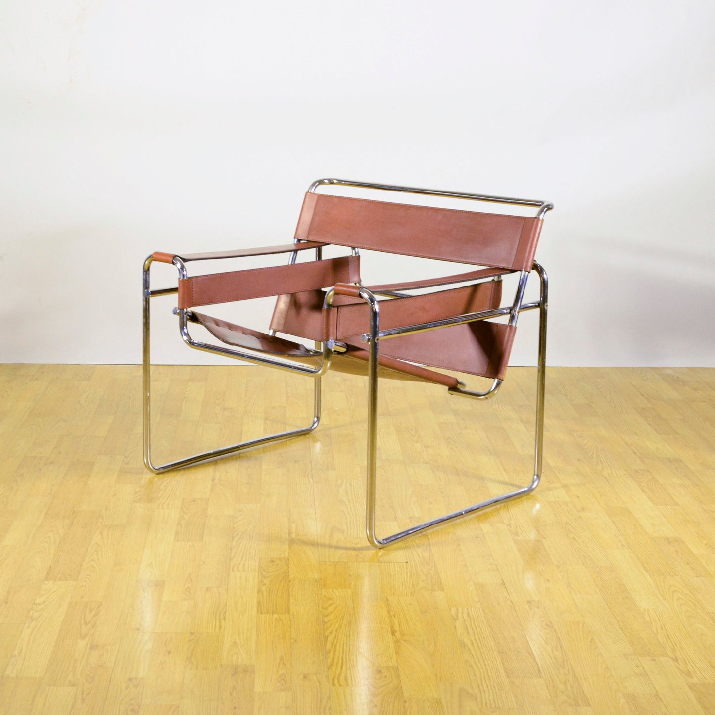 Poltrona Wassily Modell B3 Pelle Cognac M. Breuer X Knoll Anni 40