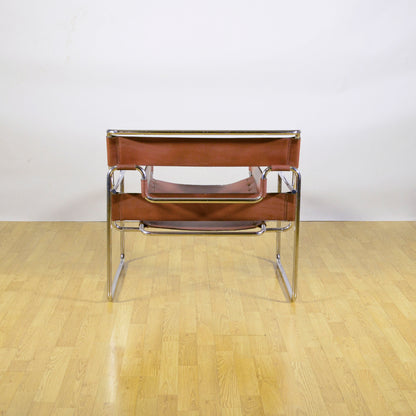 Poltrona Wassily Modell B3 Pelle Cognac M. Breuer X Knoll Anni 40