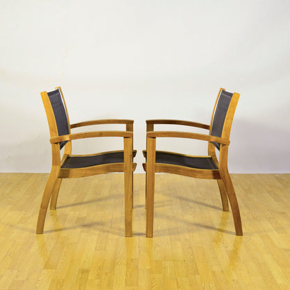 Set Sedie Giardino Plàthea By Marcelindo In Legno E Tessuto Tecnico