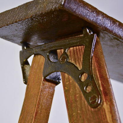 Scala Pieghevole In Legno Dolce Con Finiture In Ferro Primi 900