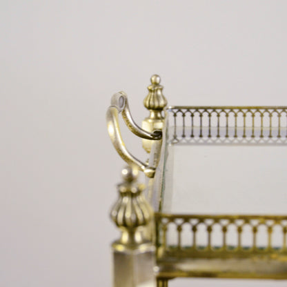Set 3 Tavolini Da Servizio Stile Luigi XVI Metallo E Vetro Fine 800