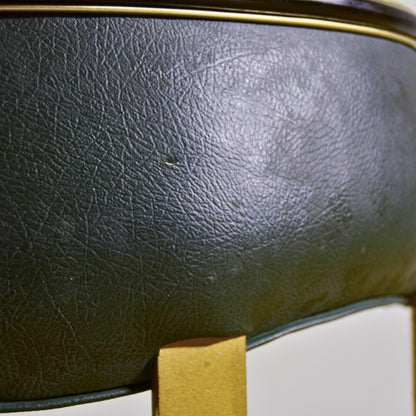 Sedia Girevole Da Ufficio Mid Century Completamente In Vinilpelle Anni 60