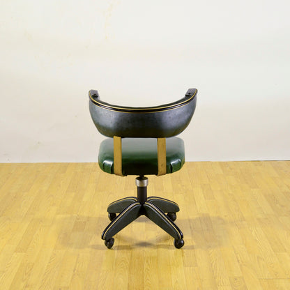 Sedia Girevole Da Ufficio Mid Century Completamente In Vinilpelle Anni 60