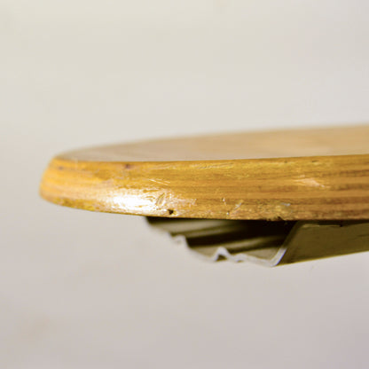 Sgabello Girevole Cromato Da Geometra Regolabile Anni 60