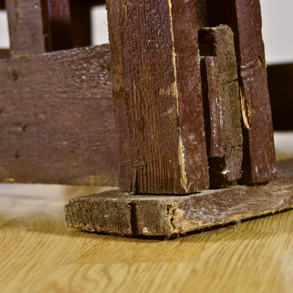 Scalandrino Antico In Legno Riverniciato Da Biblioteca Fine 800